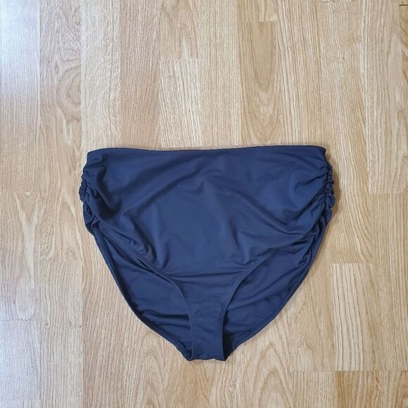 Anne Cole Convertible High Waist Shirred Swim Bottoms Sz Lg - Picture 6 of 12